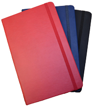 black, navy blue and red blank hardcover journals